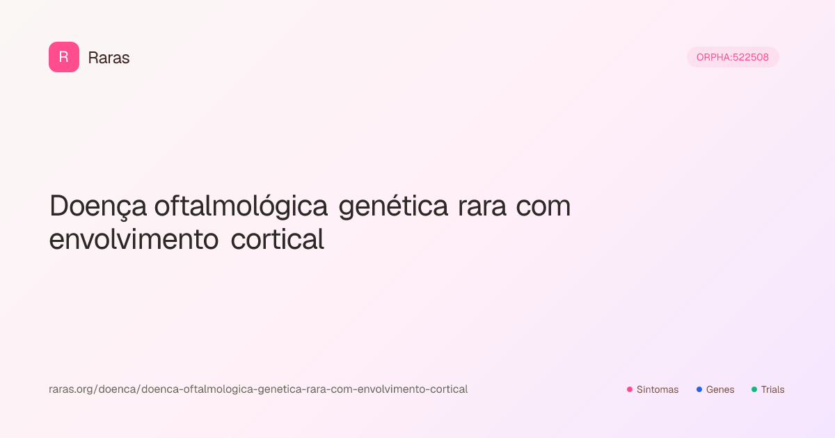 Doença oftalmológica genética rara com envolvimento cortical — Sintomas ...