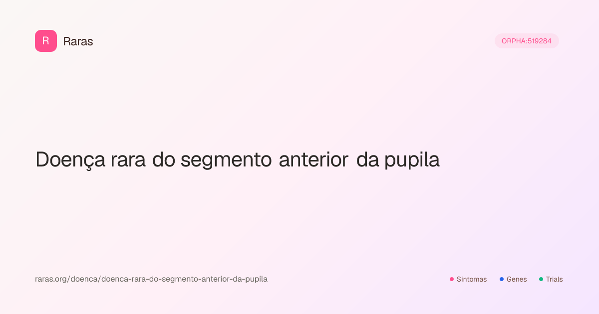Doença rara do segmento anterior da pupila — Sintomas, genes ...