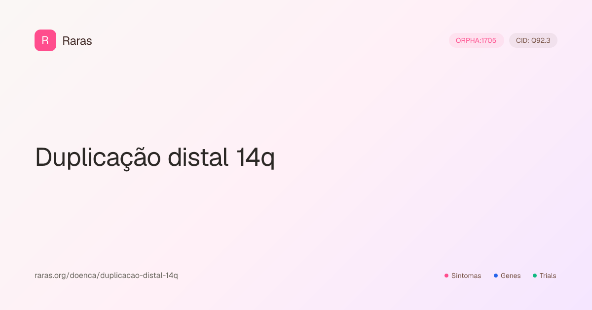 Duplicação distal 14q — Sintomas, genes, diagnóstico e tratamento ...
