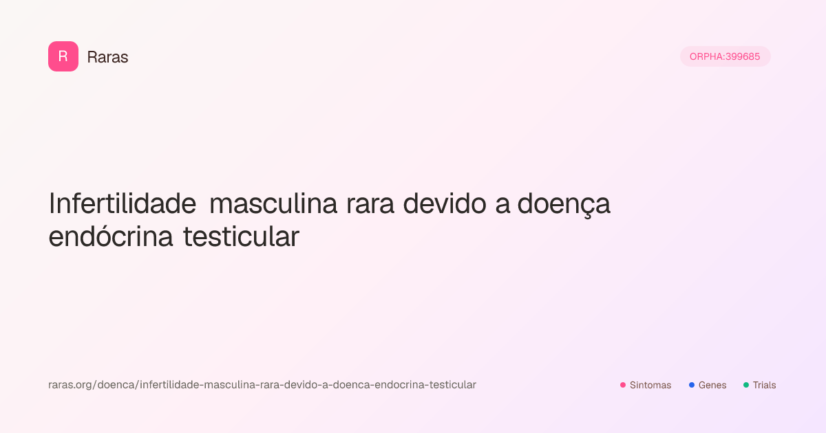Infertilidade masculina rara devido a doença endócrina testicular ...