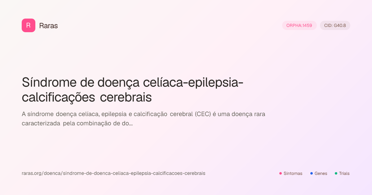 Síndrome de doença celíaca-epilepsia-calcificações cerebrais — Sintomas ...