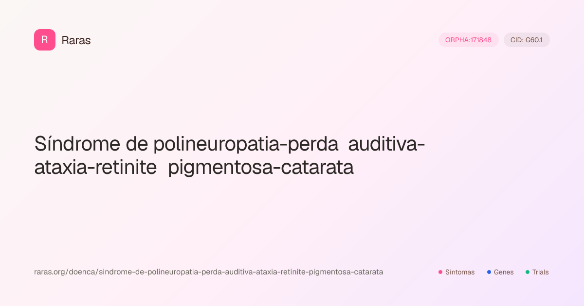 Síndrome de polineuropatia-perda auditiva-ataxia-retinite pigmentosa ...