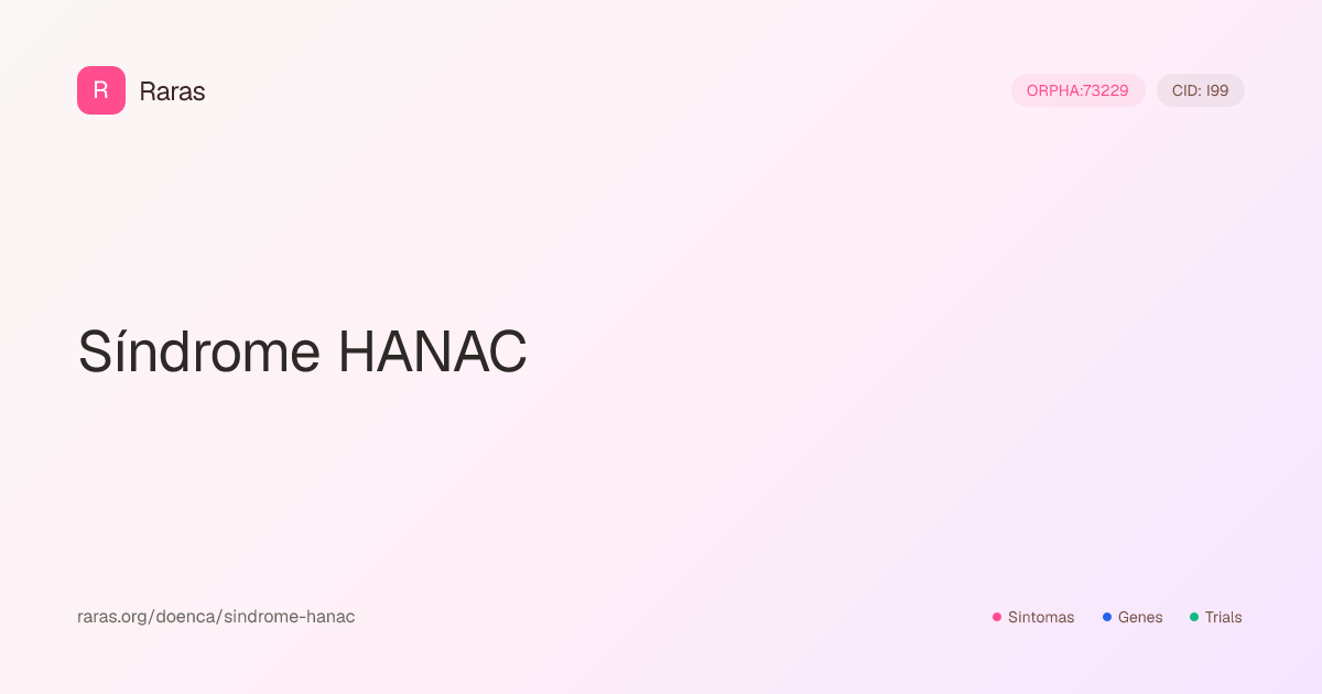 Síndrome HANAC — Sintomas, genes, diagnóstico e tratamento | Raras.org