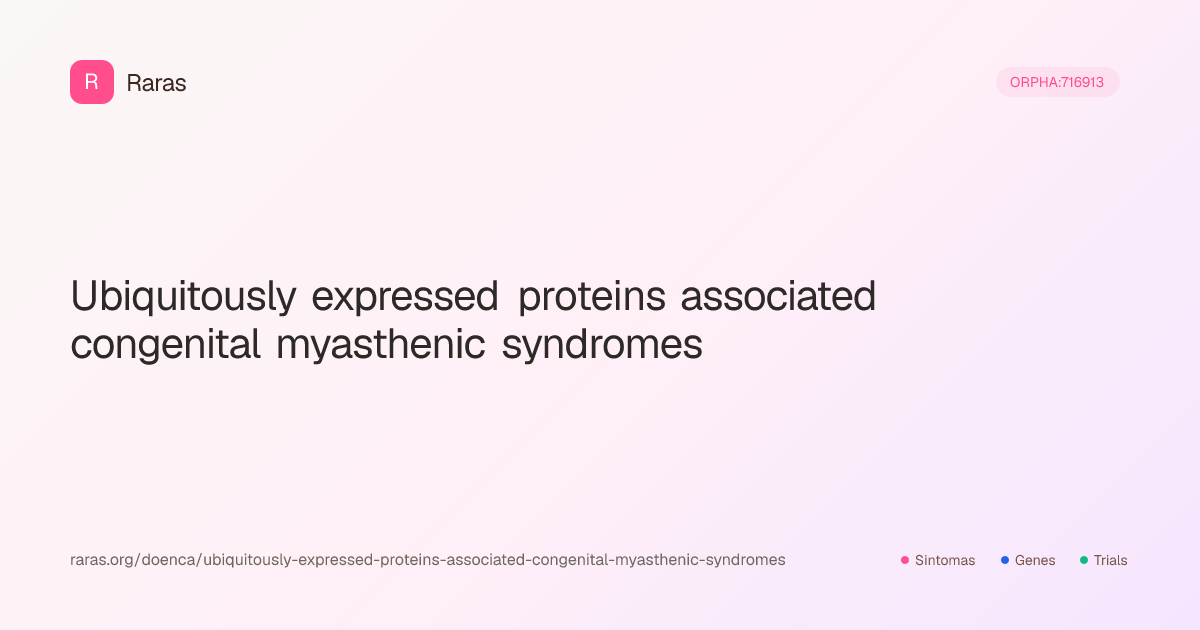 Ubiquitously expressed proteins associated congenital myasthenic ...